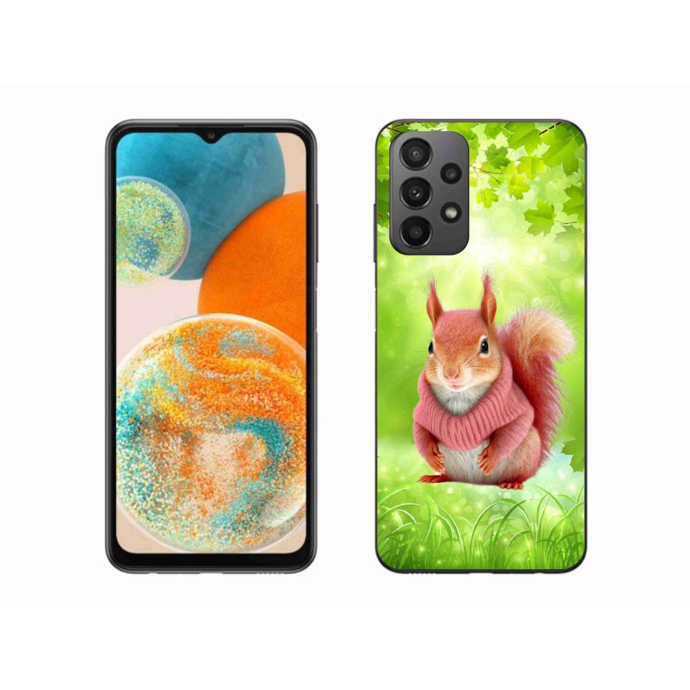 Zselés borítás mmCase Samsung Galaxy A23 4G/5G készülékhez - mókus pulóverben