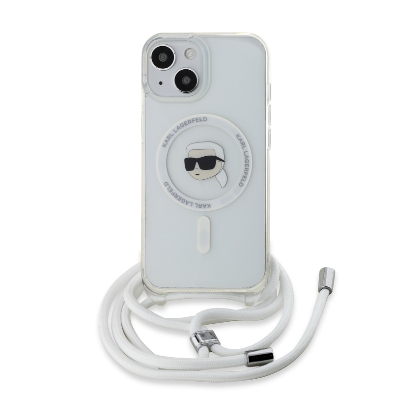 Karl Lagerfeld IML Crossbody Karl Head Magsafe hátlap iPhone 15-hez átlátszó
