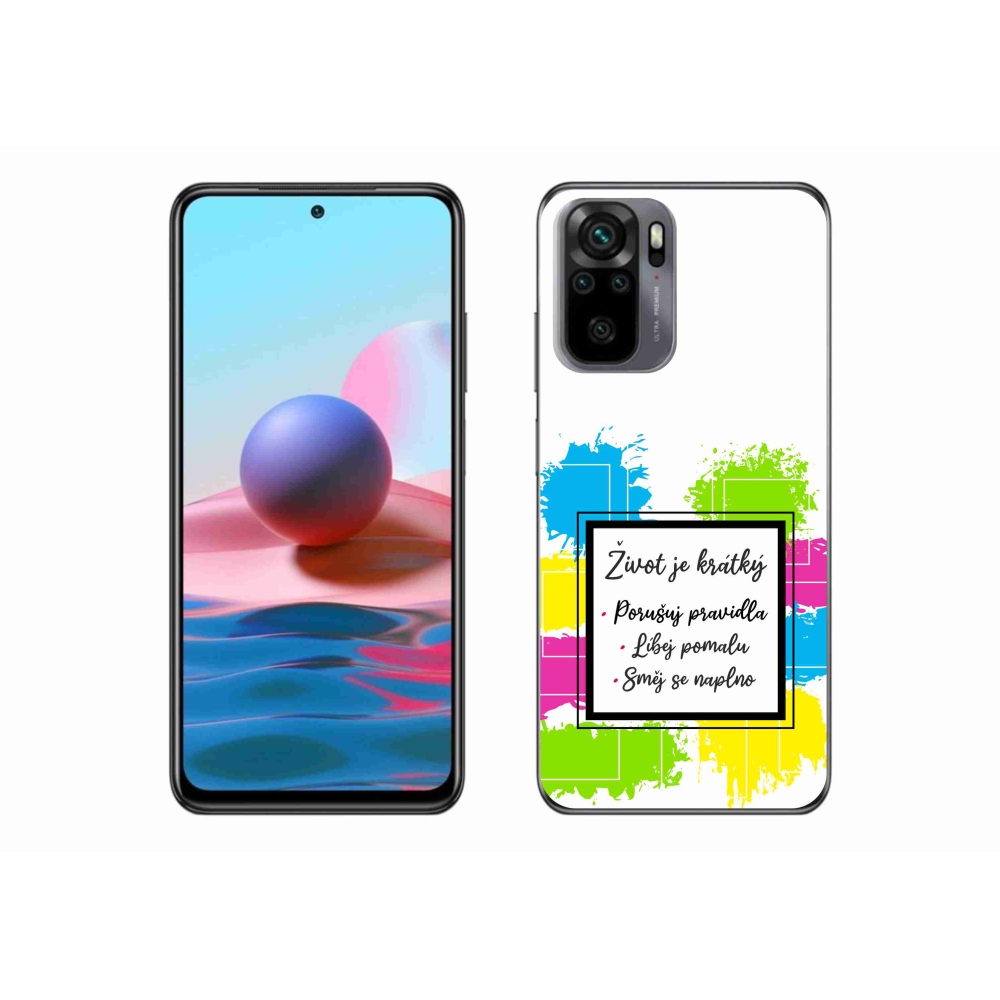 Gél borítás mmCase a Xiaomi Redmi Note 10 4G készülékhez - Idézet 5 fehér háttér