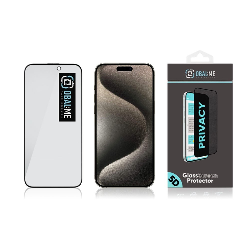CSOMAG:ME Privacy 5D edzett üveg Apple iPhone 15 Pro Max Fekete
