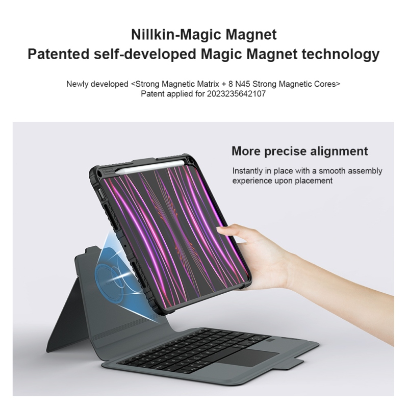 Nillkin Bumper Link billentyűzet tok (háttérvilágításos verzió) iPad Pro 11 2024 Fekete