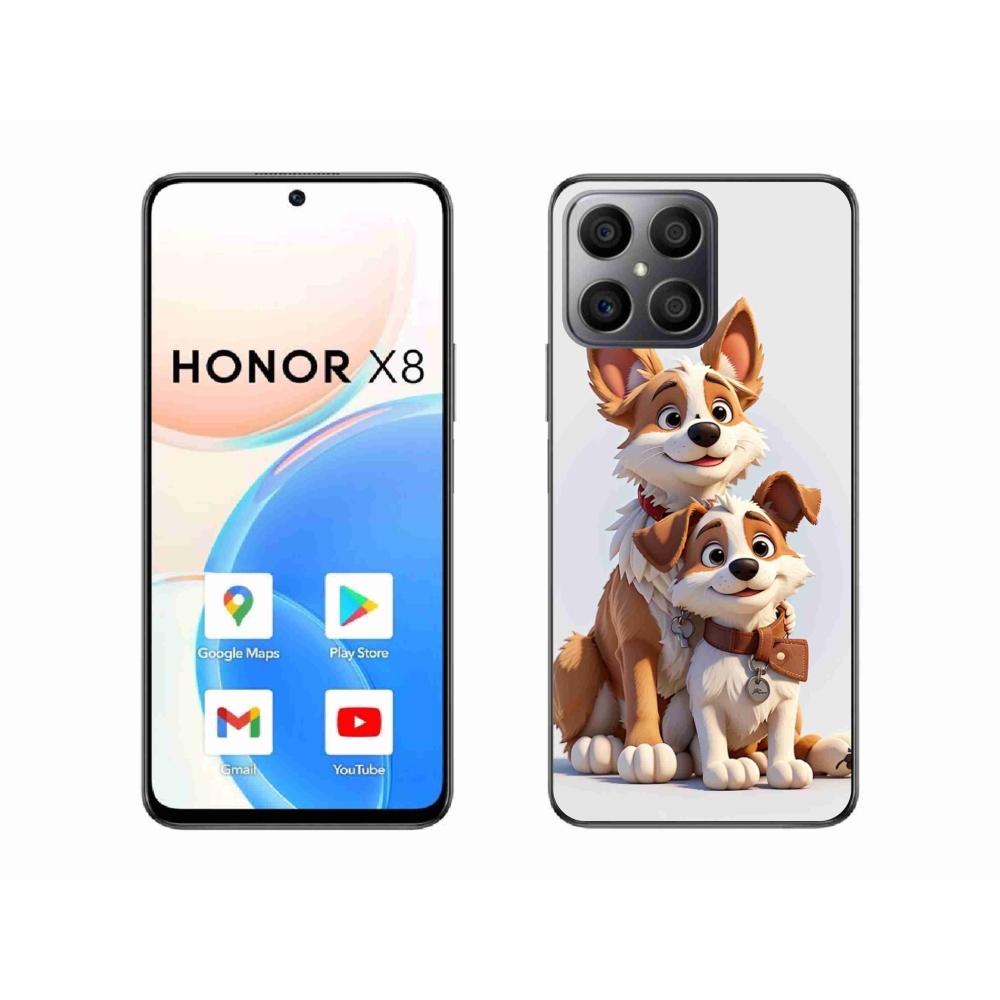Zselés borítás mmCase a Honor X8-hoz - kutyák rajzolása