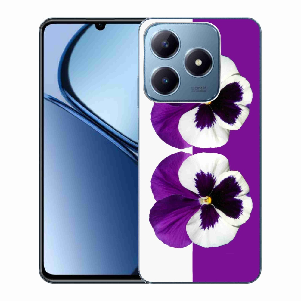 Zselés borító mmCase a Realme C63 készülékhez - lila és fehér virág