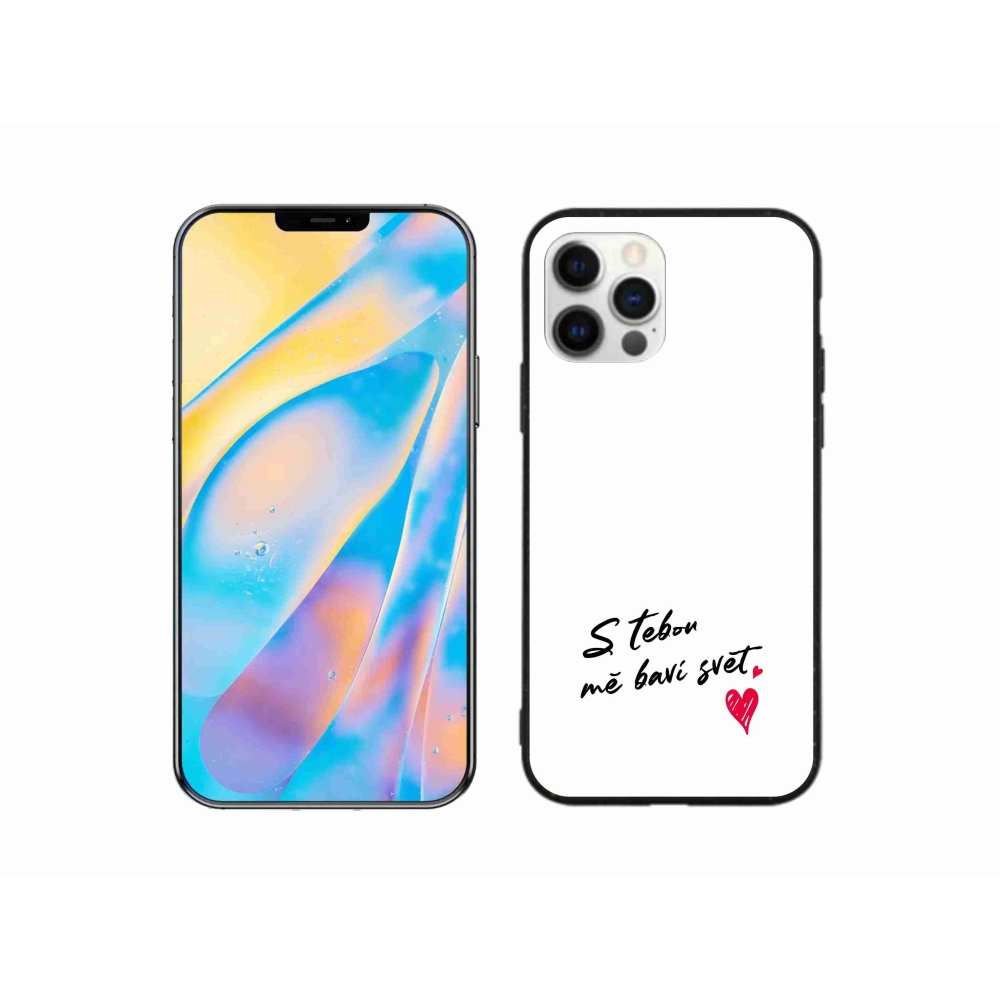 Gél borítás mmCase iPhone 12 készülékhez - szerelmes szöveg 1 fehér háttér
