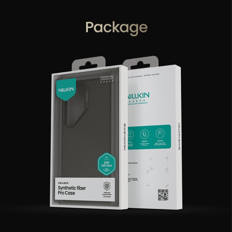 Nillkin Szintetikus szál PRO mágneses védő hátlap Samsung Galaxy S25 Ultra fekete