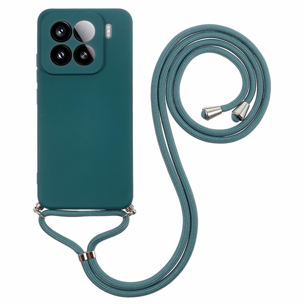 Bélelt zselés tok zsinórral Xiaomi 15 Pro-hoz - sötétzöld