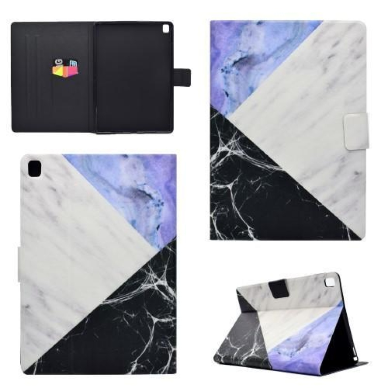 Modern PU bőr tok állvány funkcióval iPad Pro 9.7 készülékhez - kék és fehér