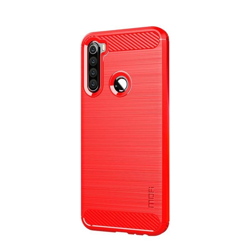 Mofi tartós zselés tok textúrával Xiaomi Redmi Note 8-hoz - piros