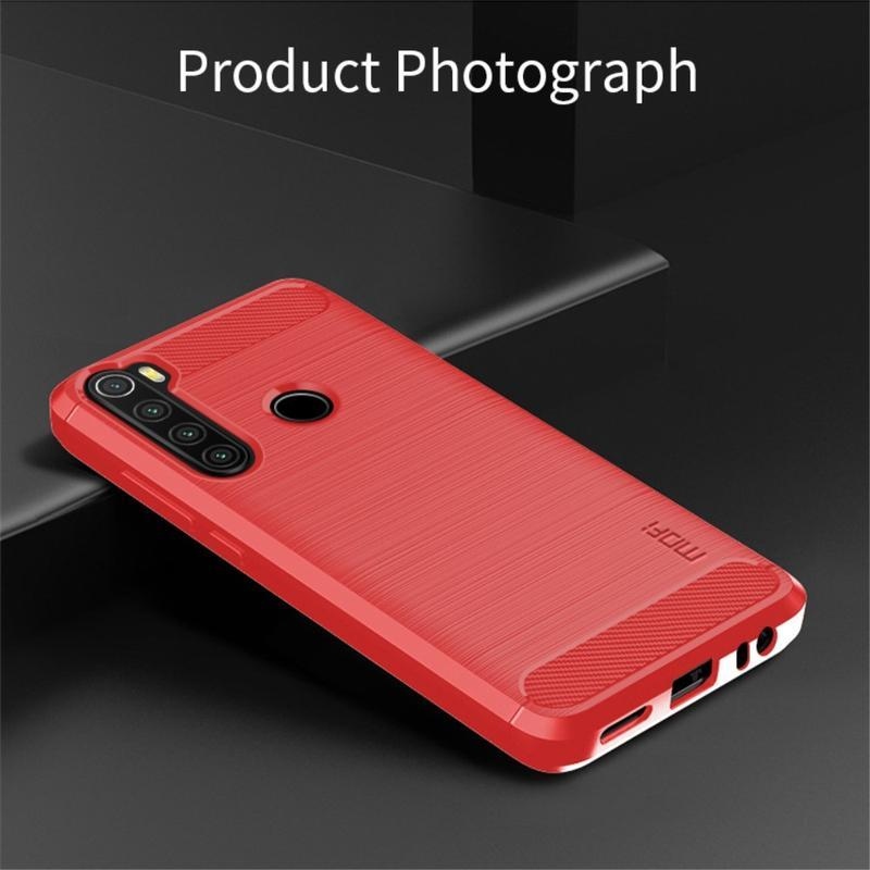 Mofi tartós zselés tok textúrával Xiaomi Redmi Note 8-hoz - piros