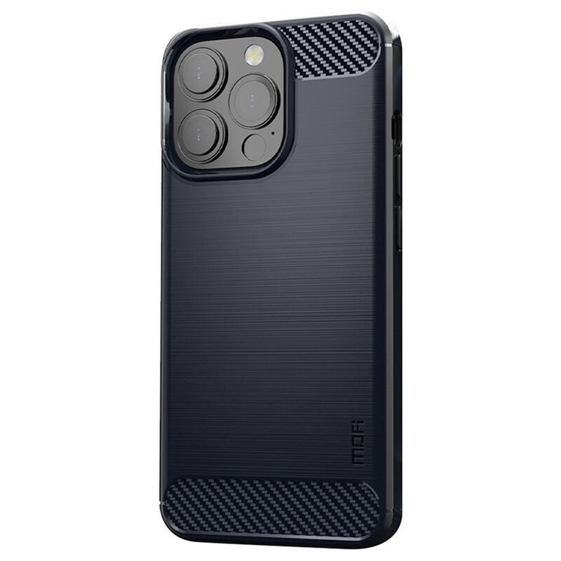 Mofi tartós, texturált zselés tok iPhone 14 Pro Max 6.7 készülékhez - sötétkék
