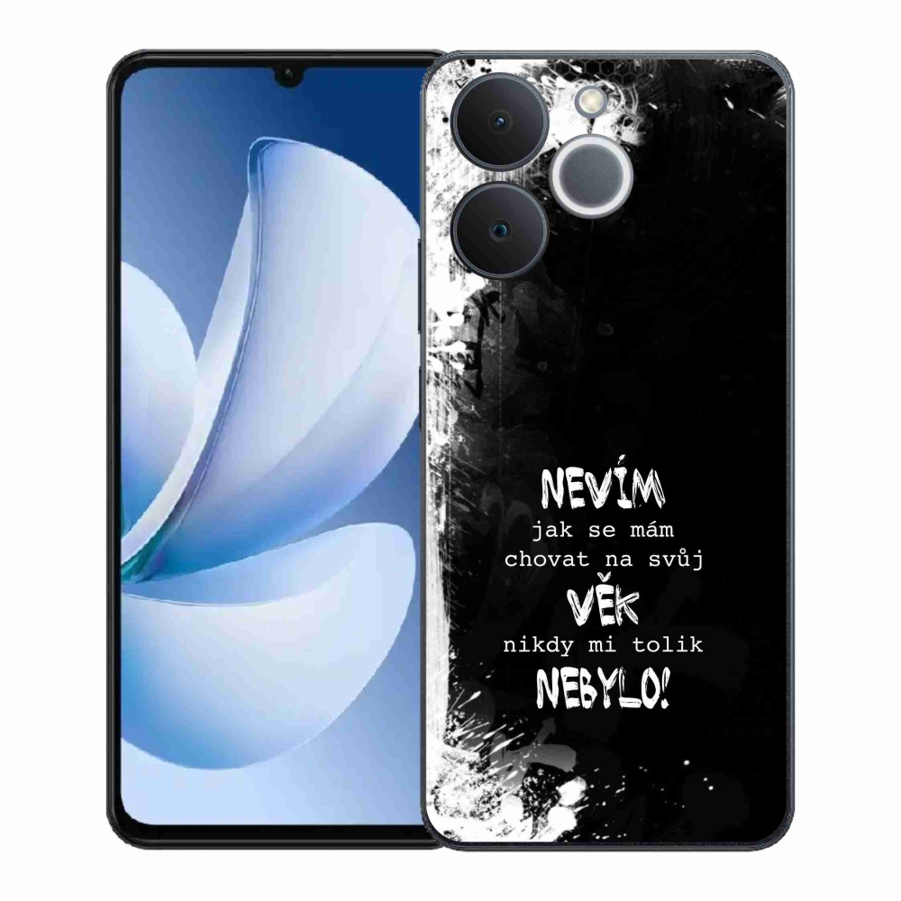 Zselés borító mmCase a Realme Note 70T készülékhez - vicces szöveg 14 fekete háttér