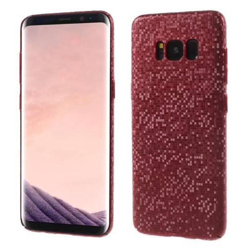 Mozaik műanyag tok mintával Samsung Galaxy S8 Plus készülékre - piros