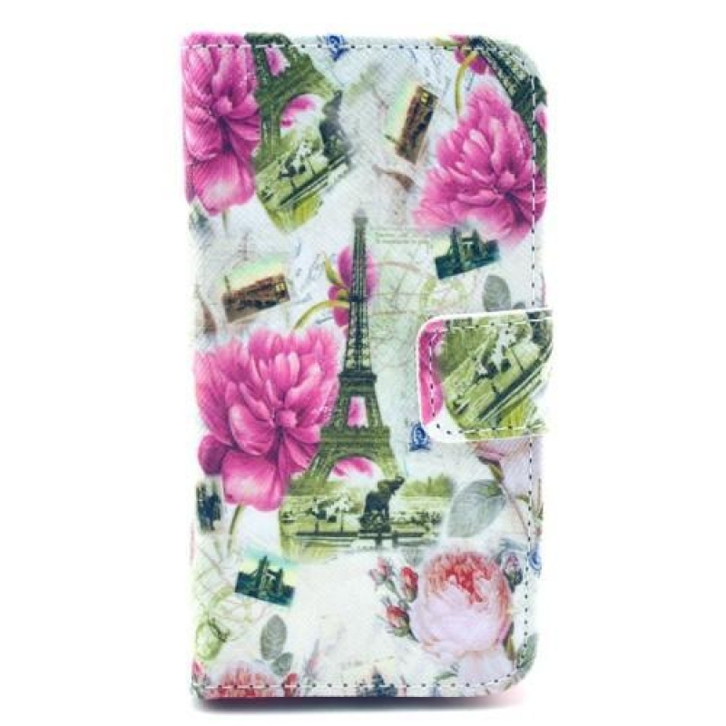 Motívum PU bőr tok iPhone 4 és iPhone 4s készülékhez - Eiffel-torony