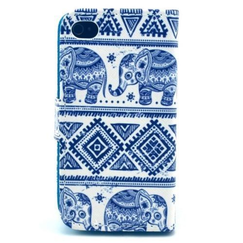 Motívum PU bőr tok iPhone 4 és iPhone 4s készülékhez - elefántok