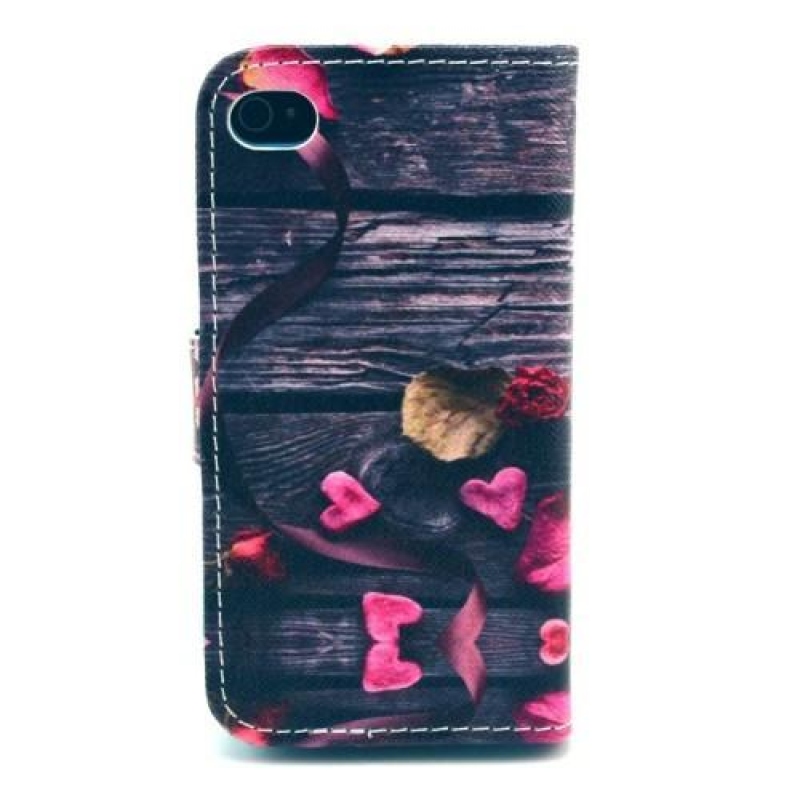 Motívum PU bőr tok iPhone 4 és iPhone 4s készülékhez - szív