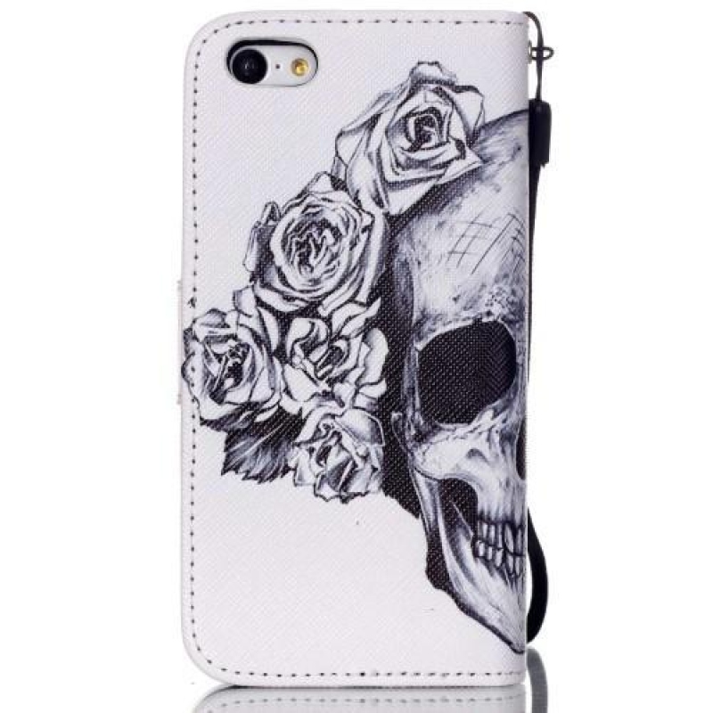 Motívum PU bőr tok iPhone 5C készülékhez - koponya