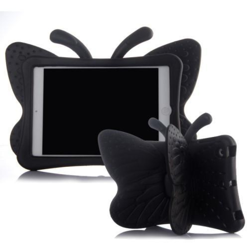 Pillangó 3D szilikon tok állvány funkcióval iPad mini, iPad mini 2, iPad mini 3 - fekete