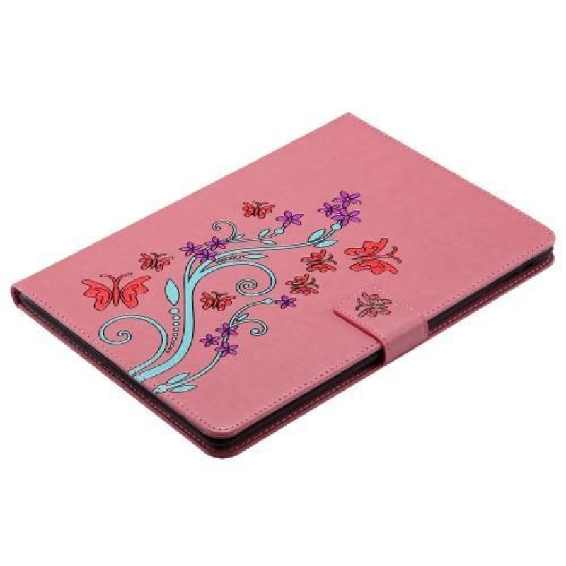 Pillangó PU bőr tok iPad Air készülékhez - rózsaszín