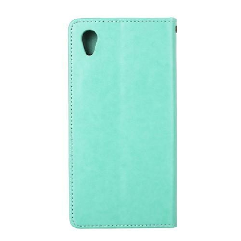 Pillangó PU bőr tok szíjjal Sony Xperia L1 - cián színű