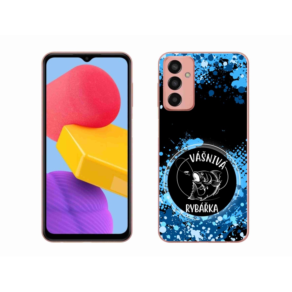 Gél borító mmCase Samsung Galaxy M13 készülékhez - szenvedélyes halásznő fekete háttérrel
