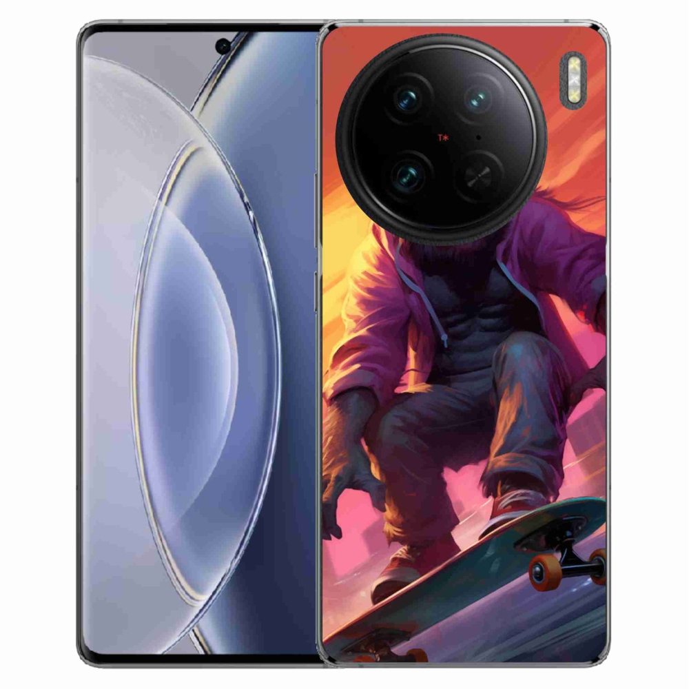 Gél borítás mmCase a Vivo X90 Pro számára - gorilla a gördeszkán