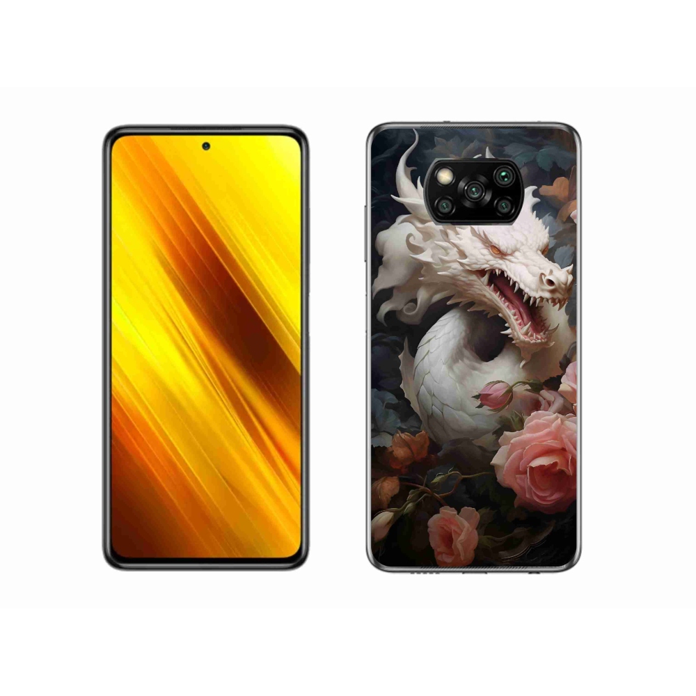 Gél borítás mmCase a Xiaomi Poco X3-hoz - fehér sárkány