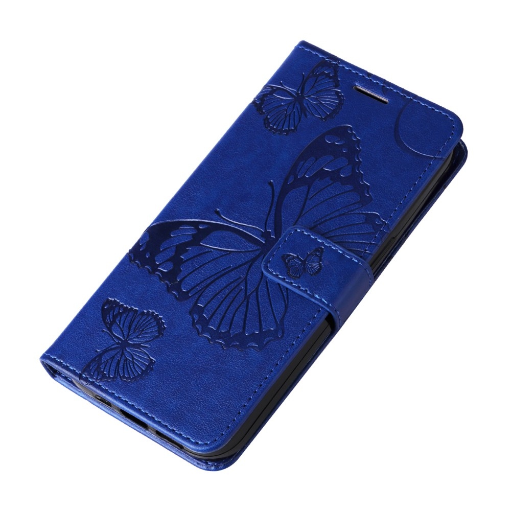 Nagy pillangó könyv tok a Xiaomi Redmi Note 14 5G-hez - kék