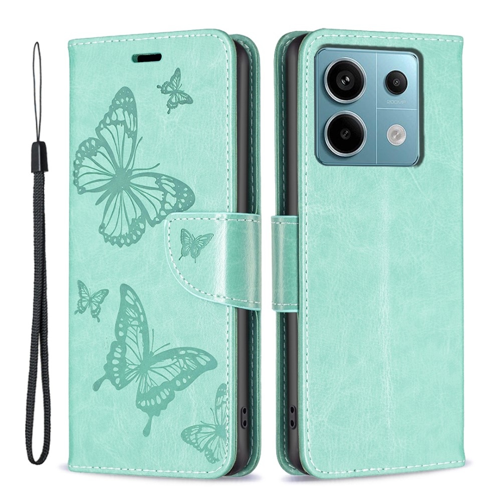 Pillangó könyv tok Xiaomi Redmi Note 13 Pro 5G/Poco X6 5G - teal színben