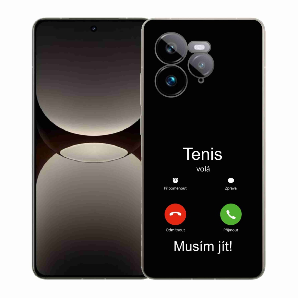 Gél borítás mmCase a Realme GT 7 Pro 5G-n - teniszhívások fekete háttérrel