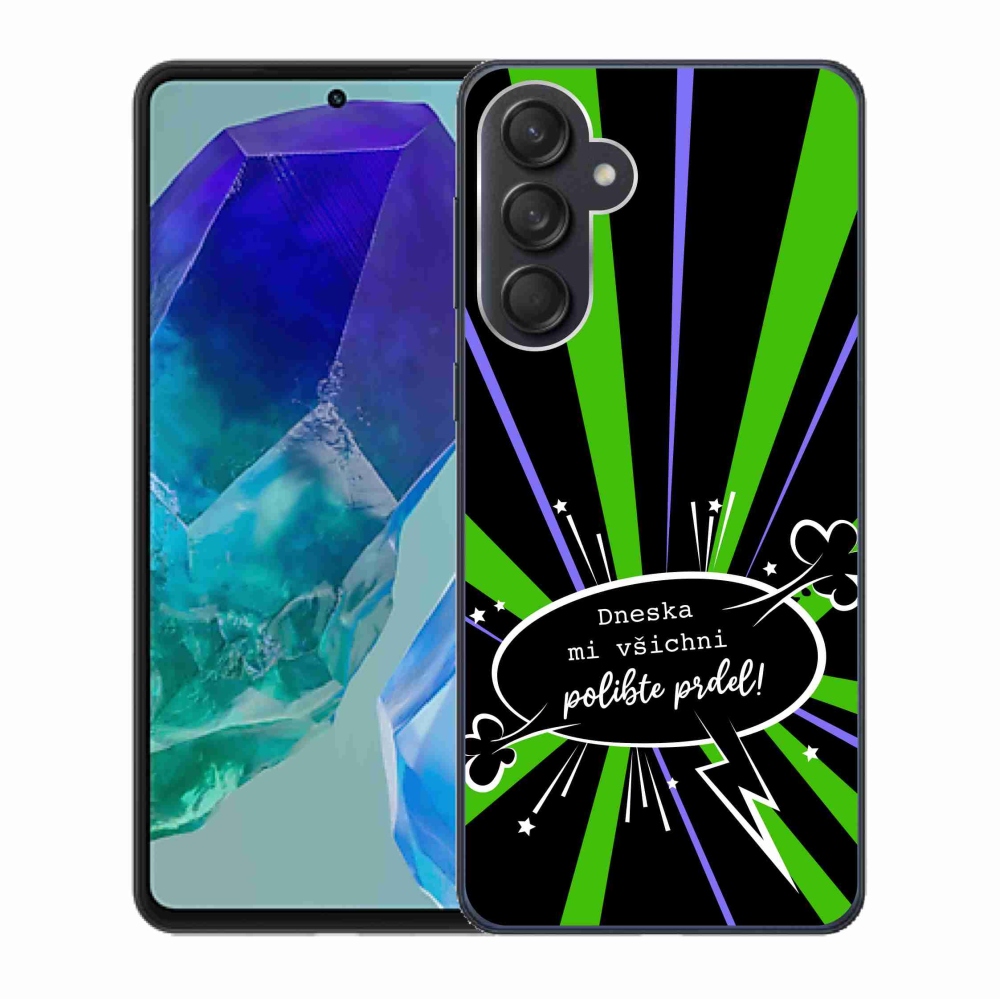 Gél borító mmCase Samsung Galaxy M55 5G - vicces szöveg 15 fekete háttérrel