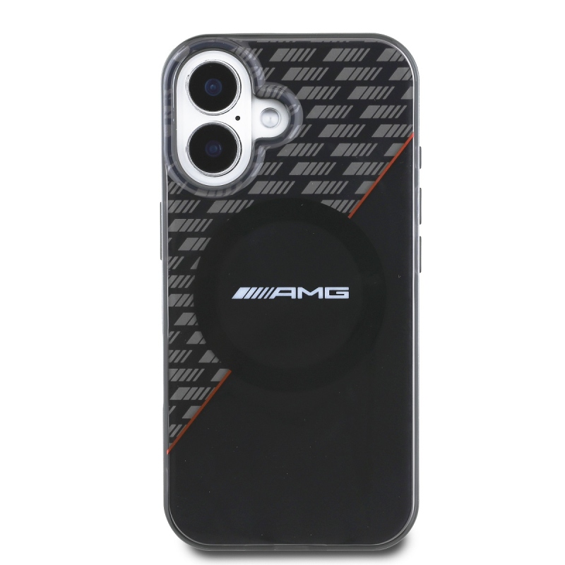 AMG Rhombs MagSafe hátlap iPhone 16 Plus fekete/piros színű borítóhoz