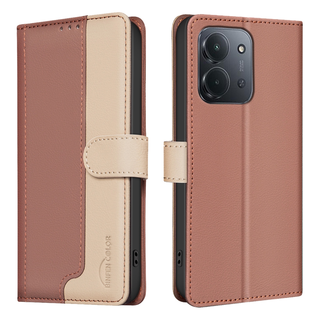 BNF DUO könyvtáska Xiaomi Redmi 15C 4G/5G (173mm) - barna