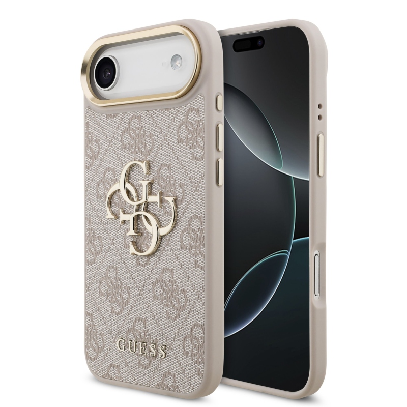 Guess PU bőr 4G fém logó arany keret hátlapi borító iPhone Air rózsaszínhez