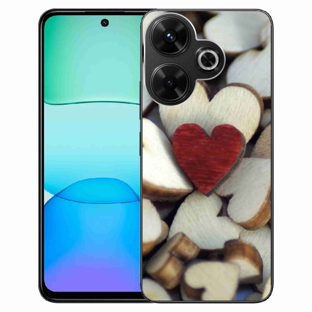 Gél borítás mmCase a Xiaomi Redmi 13 4G/Poco M6 4G - gravírozott piros szívhez