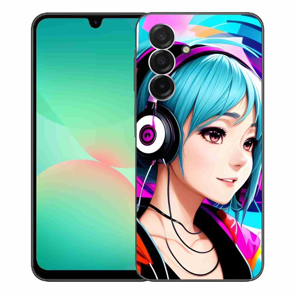 Gél borítás mmCase Samsung Galaxy A26 5G - lány fejhallgatóval