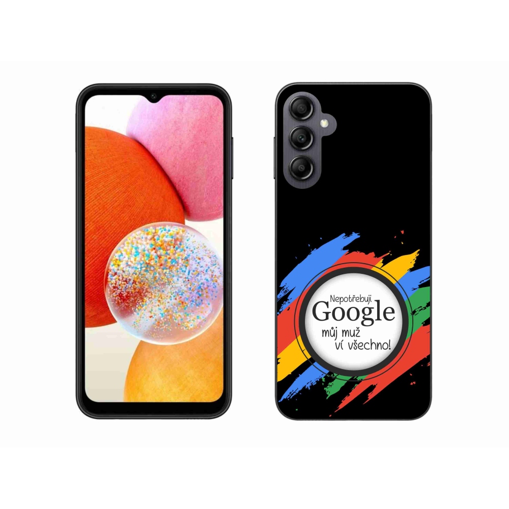 Gél borítás mmCase Samsung Galaxy A14 4G/5G - az ember mindent tud fekete háttérrel
