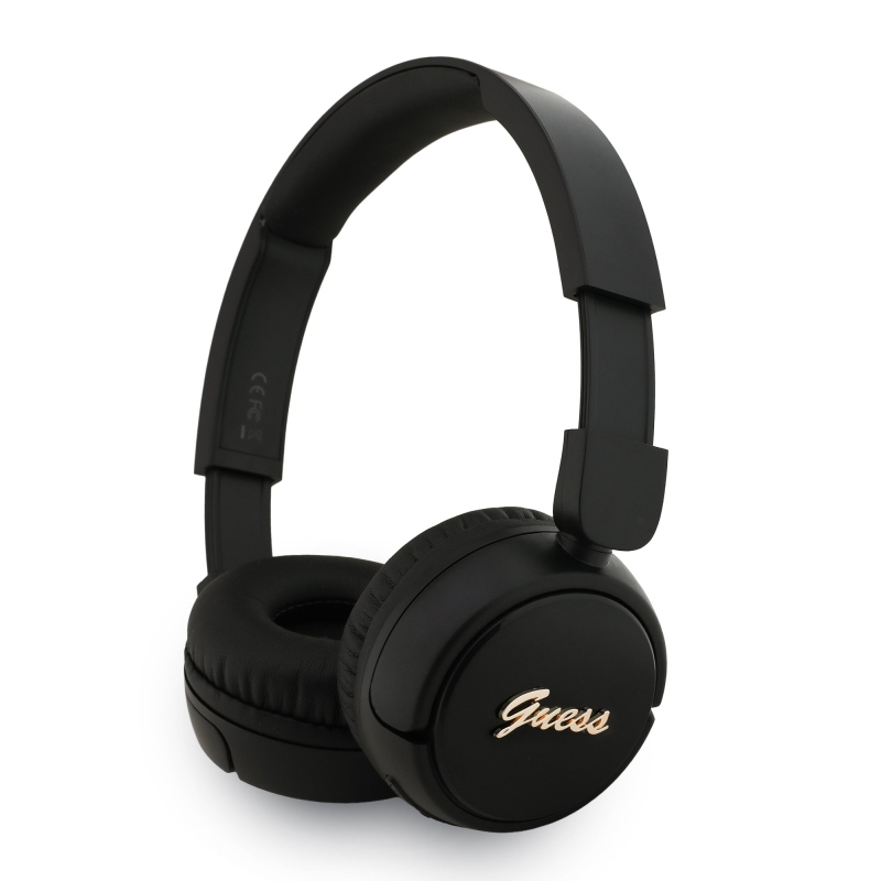 Guess Script fém logós vezeték nélküli fejhallgató fekete
