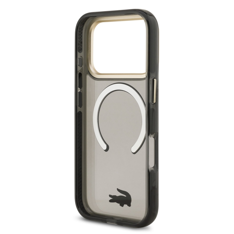 Lacoste PC/TPU Frosted Finish Gold Logo MagSafe hátlap iPhone 17 Pro Fekete fekete