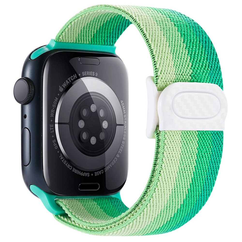 Fokozatos nejlon szíj Apple Watch Ultra/Ultra 2 49mm/SE/SE 2022/2023 44mm/9/8/7 45mm/6/5/4 44mm/3/2/1 42 mm - zöld csíkok