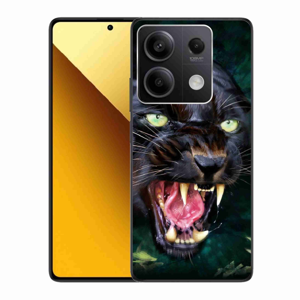 Gél borítás mmCase a Xiaomi Redmi Note 13 5G-hez - dühös fekete párduc