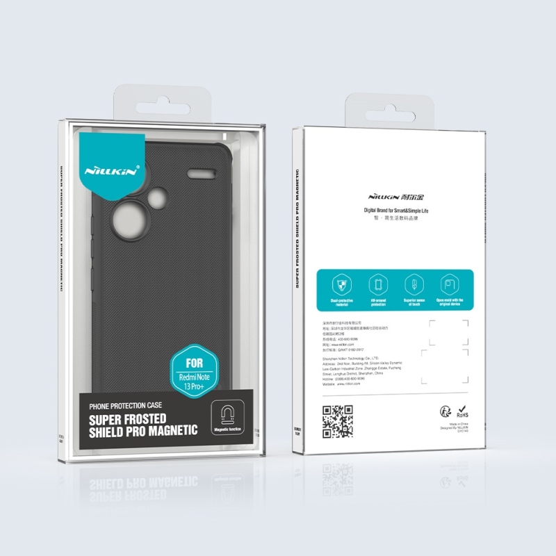 Nillkin Super Frosted PRO mágneses hátlap Xiaomi Redmi Note 13 Pro+ 5G Fekete fekete