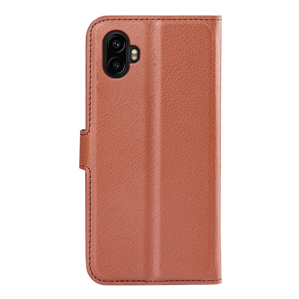 Litchi könyv tok Samsung Galaxy Xcover 7 Pro készülékhez - barna