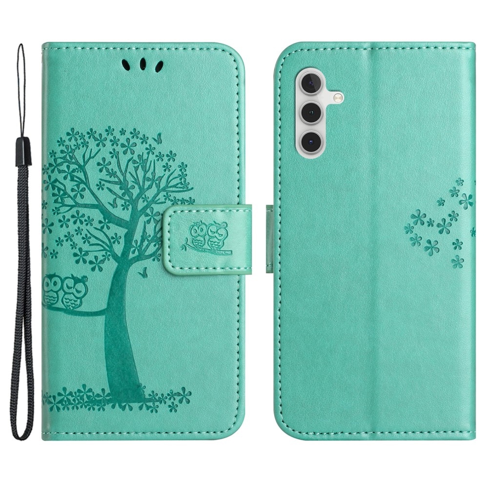 Fás könyv tok Samsung Galaxy S24+/S25+ készülékhez - teáskék színű