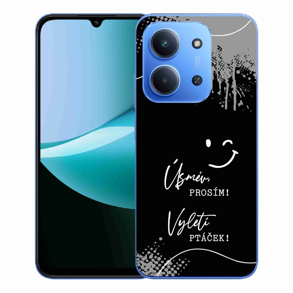 Gél borító mmCase a Xiaomi Redmi 15C 4G/5G (173mm) - vicces szöveg 4 fekete háttérrel