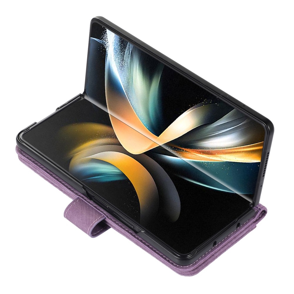 Tárcás könyvtáska Samsung Galaxy Z Fold5 5G - lila
