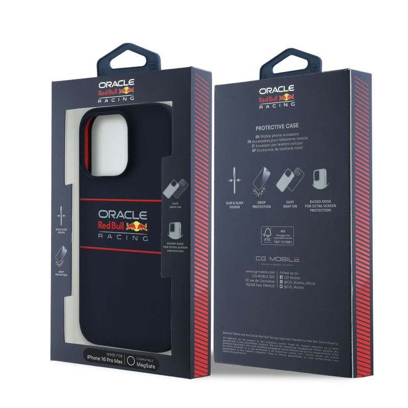 Red Bull szilikon vízszintes logóval ellátott MagSafe hátlap iPhone 16 Pro Max-hoz Navy Navy