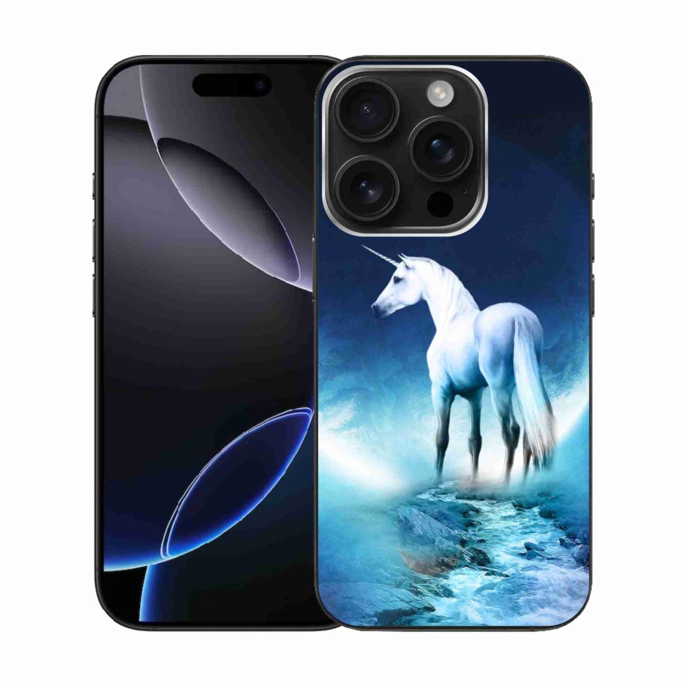 Zselés borítás mmCase iPhone 16 Pro készülékhez - fehér egyszarvú