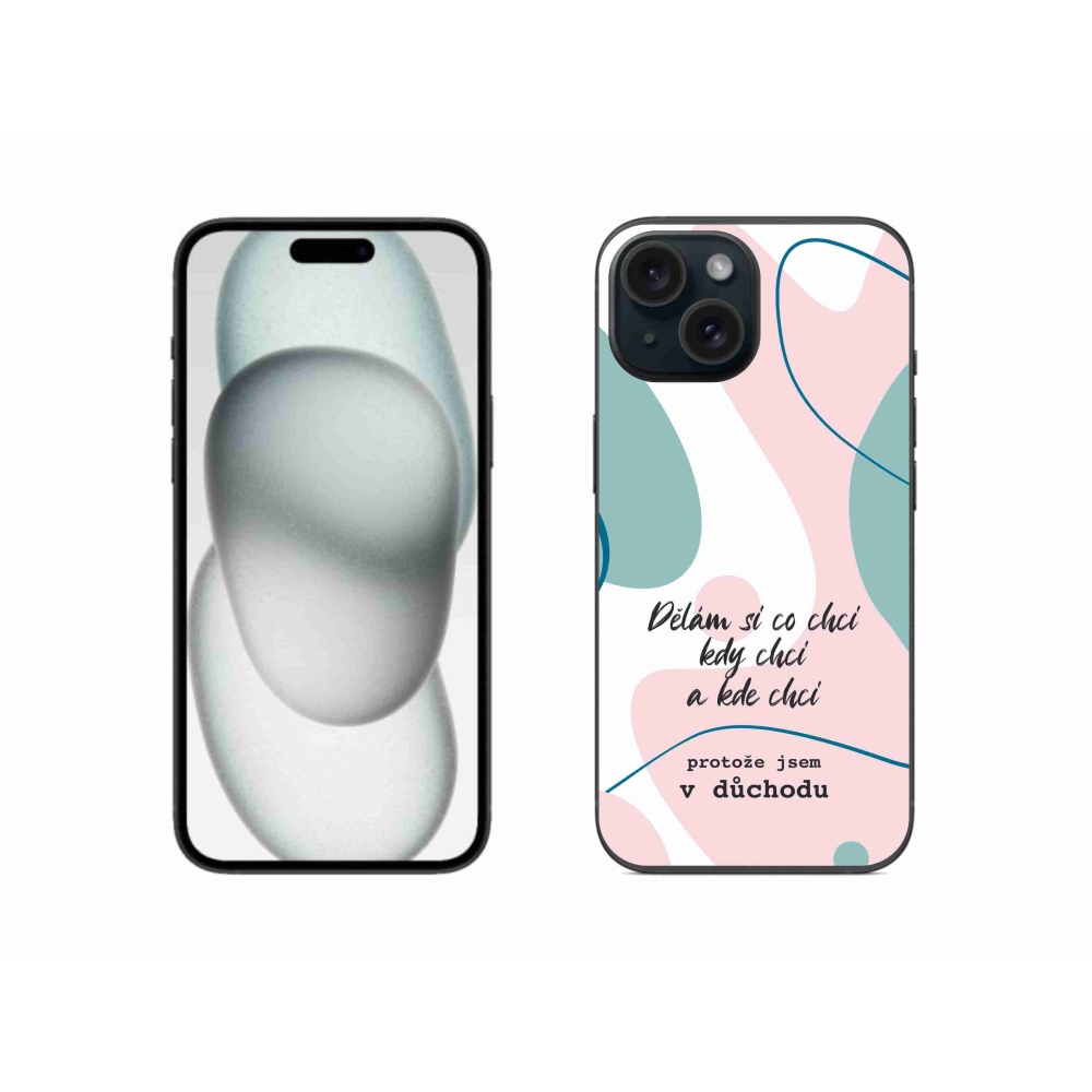 Gél borító mmCase iPhone 15 készülékhez - vicces szöveg 10 fehér háttér