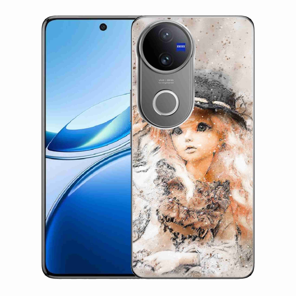 Gél borítás mmCase a Vivo V50 5G készülékhez - lány kalapban