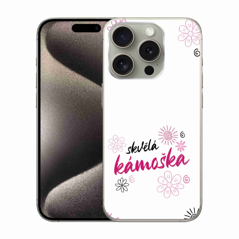 Gél borítás mmCase iPhone 15 Pro készülékhez - nagyszerű haver fehér háttérrel